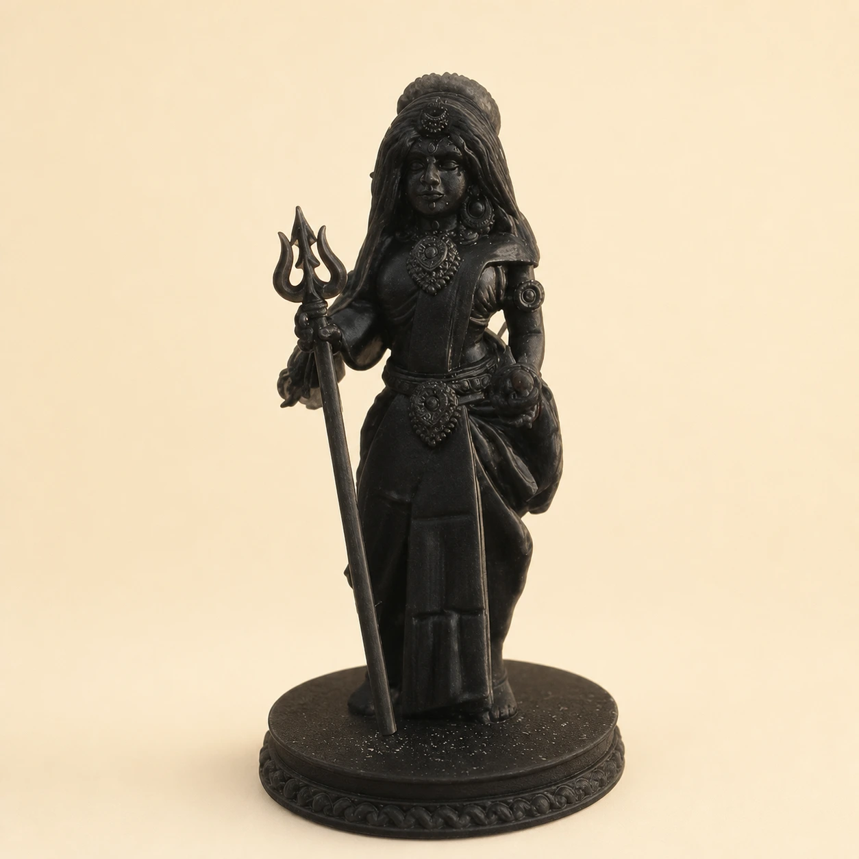 Black trident deity custom statue